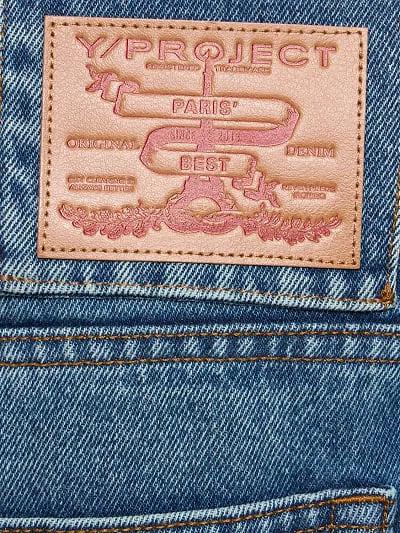 Logo Belt Denim Miniskirt