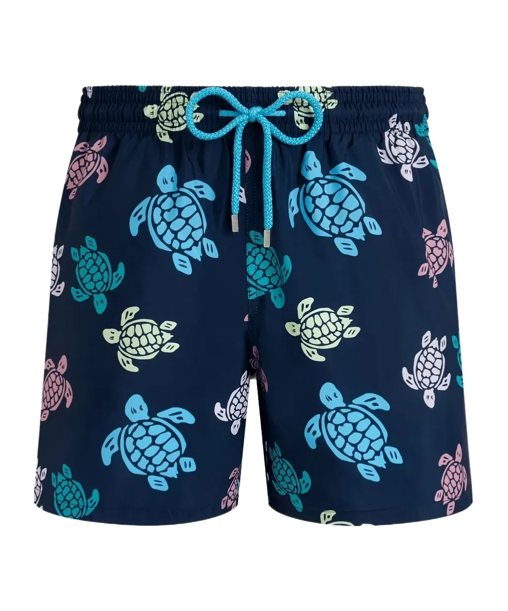 Drawstring Turtle-Print Swim Shorts