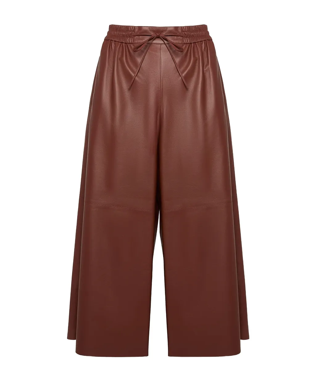Drawstring Leather Trousers