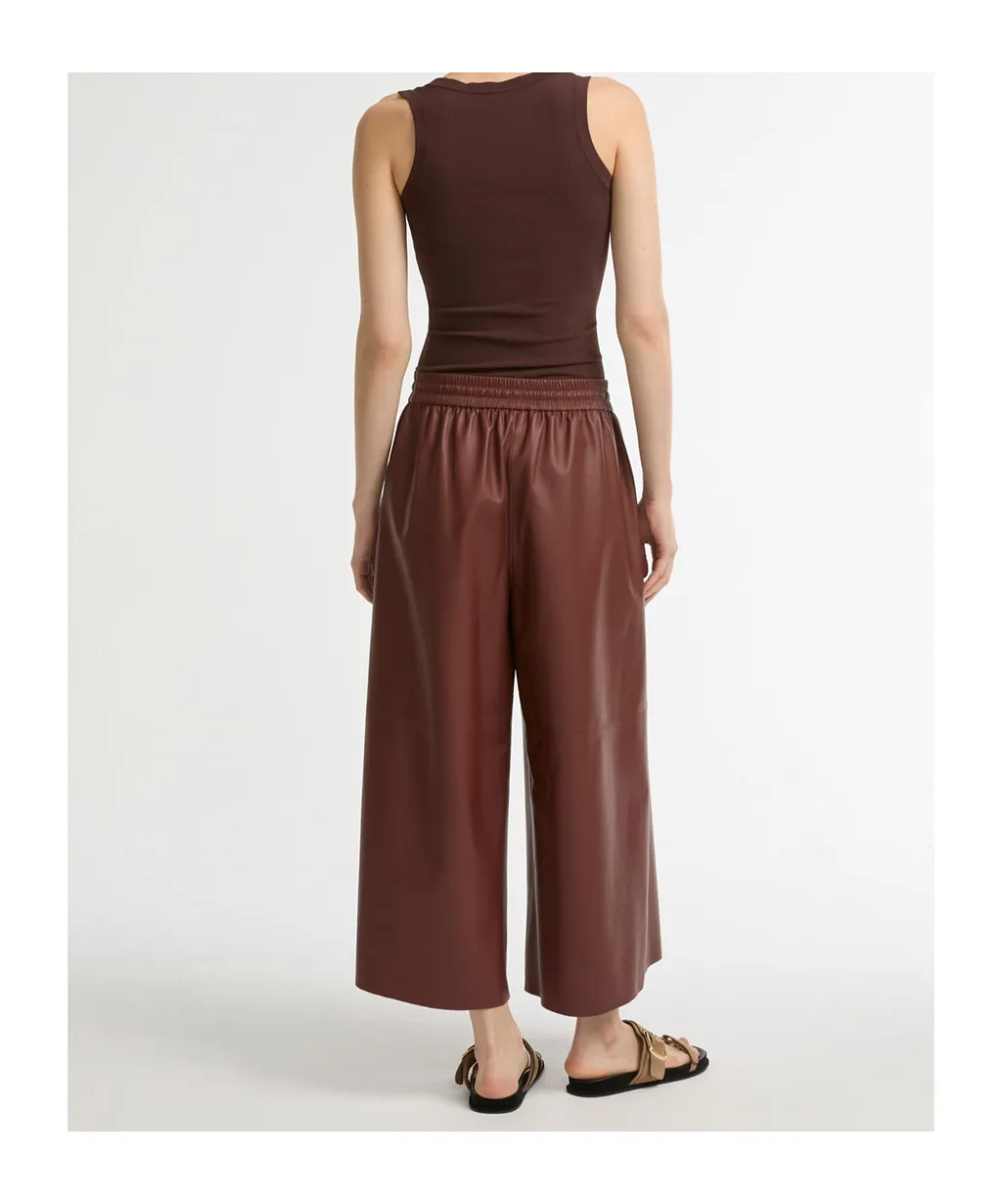 Drawstring Leather Trousers
