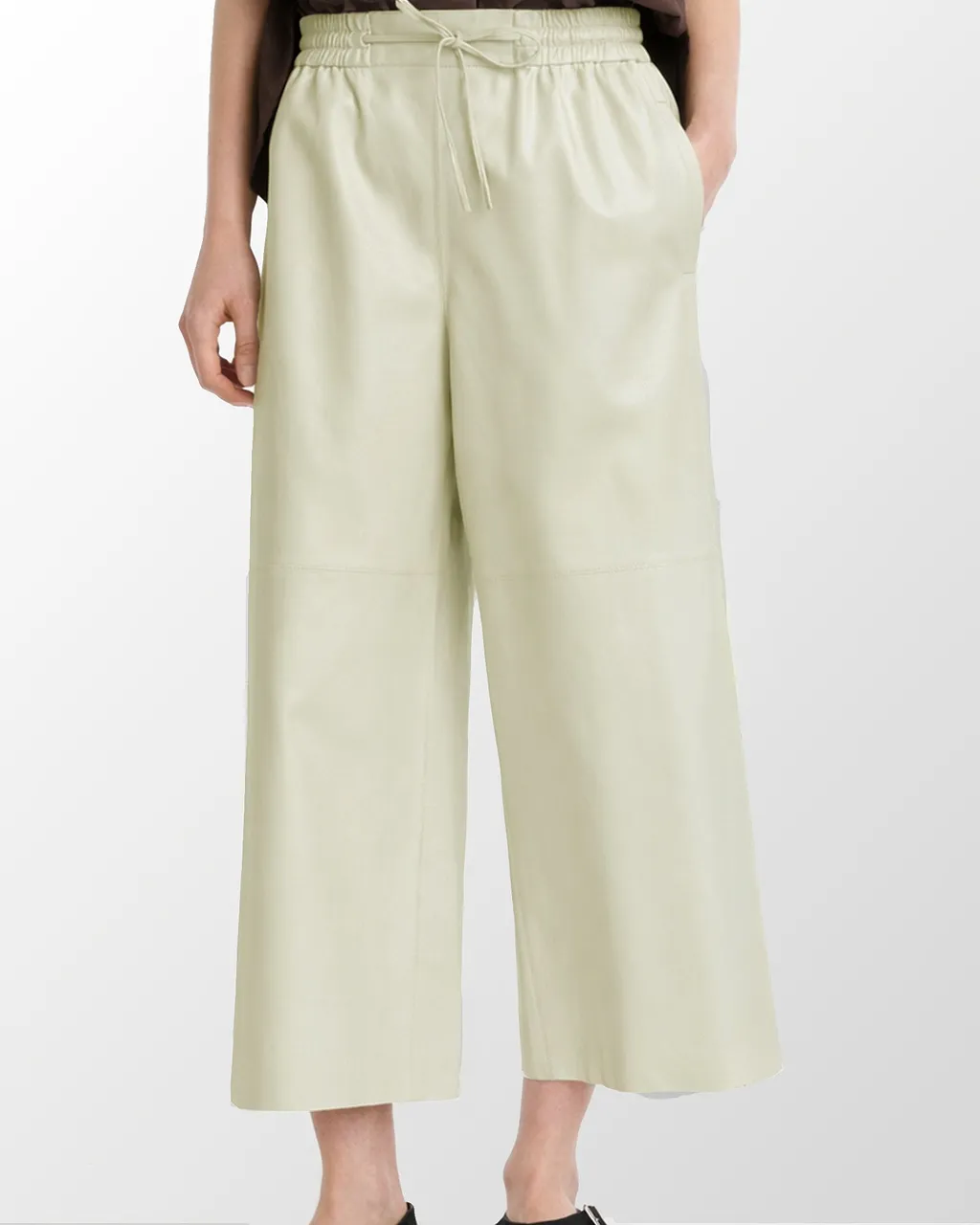 Drawstring Leather Trousers