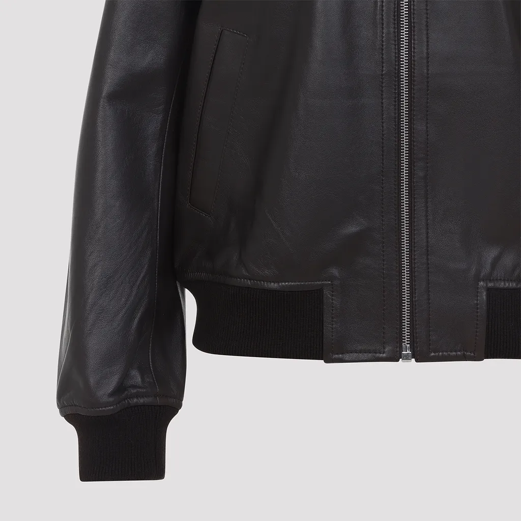 Yves Salomon Zip-Up Leather Jacket