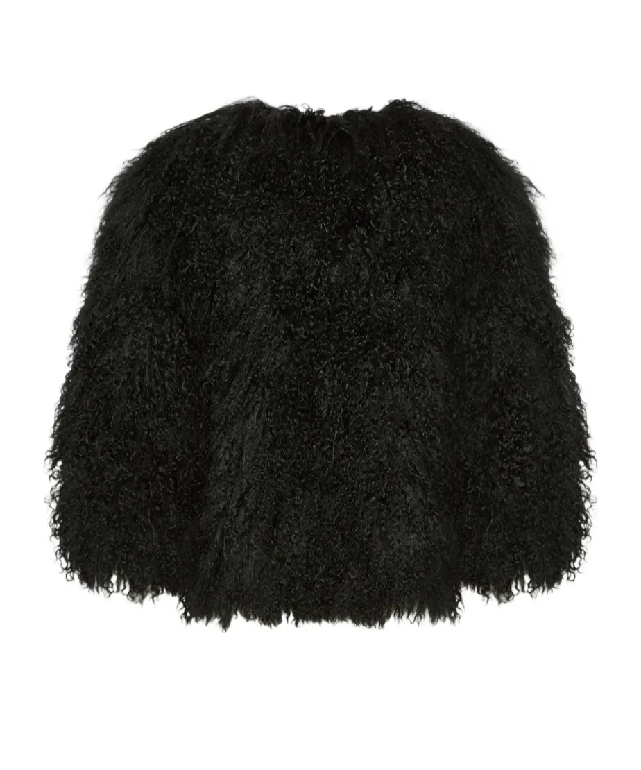Yves Salomon Curly Fur Cropped Jacket
