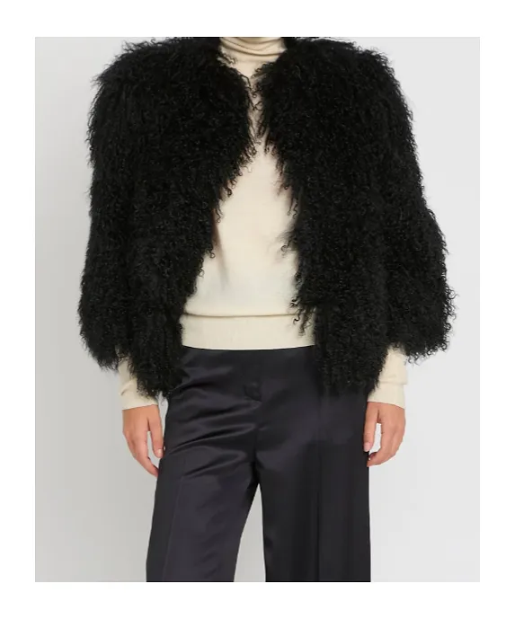 Yves Salomon Curly Fur Cropped Jacket
