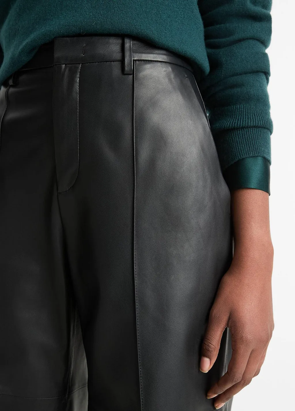Belt-Loop Leather Culottes