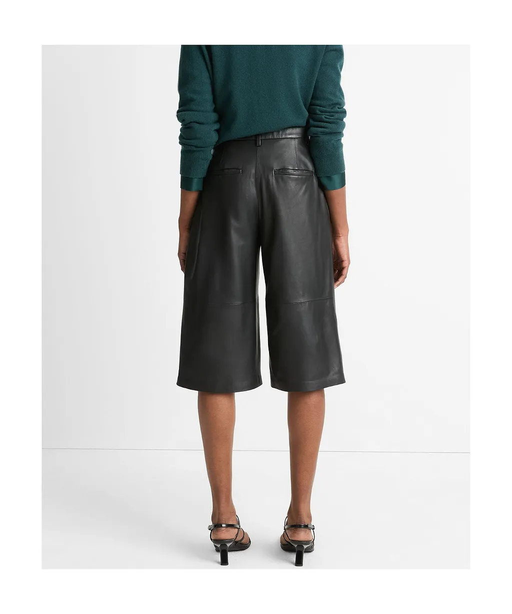 Belt-Loop Leather Culottes
