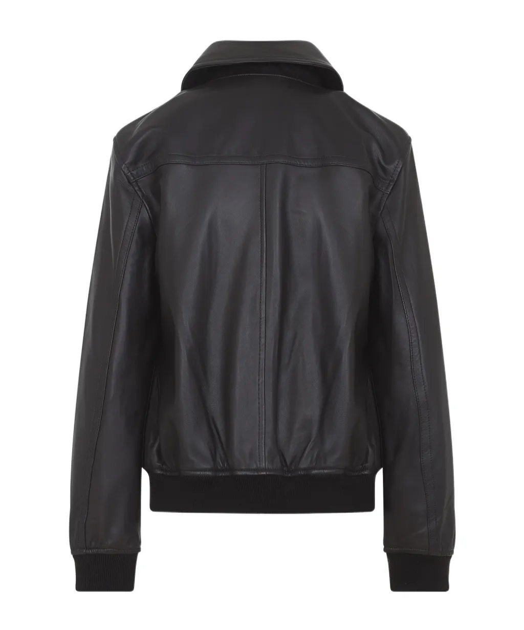 Yves Salomon Zip-Up Leather Jacket