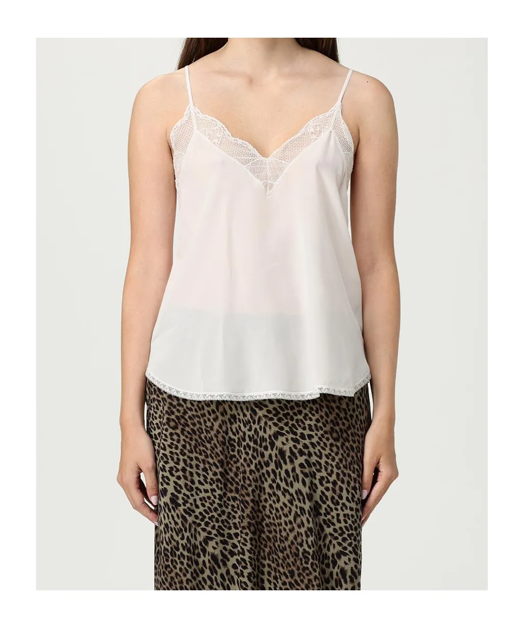Zadig & Voltaire Lace Trim Sleeveless Top