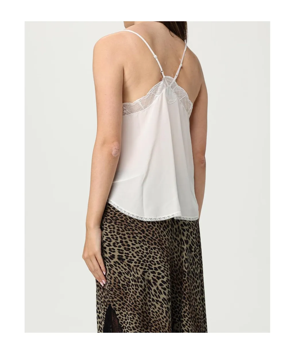 Zadig & Voltaire Lace Trim Sleeveless Top