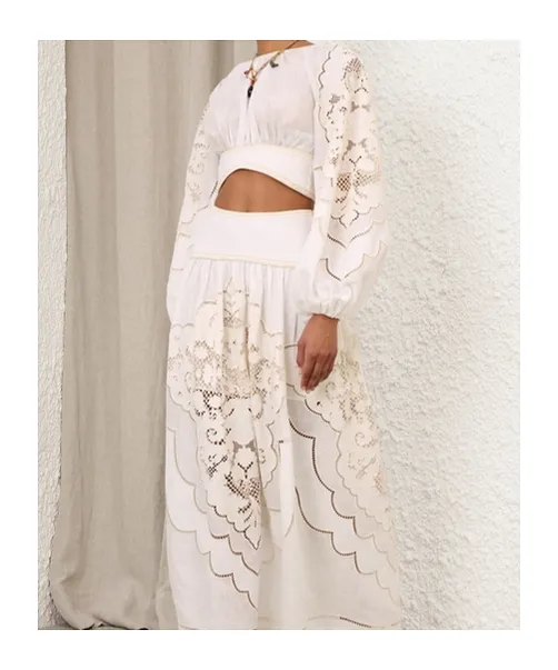 Zimmermann Daylight Embroidered Cropped Top