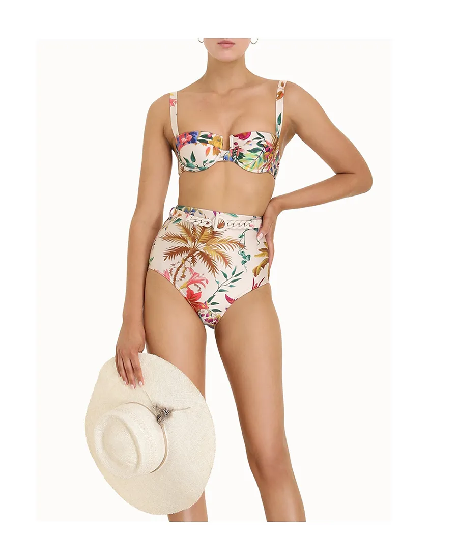 Zimmermann Tropicana Balconette Floral Print Bikini Top