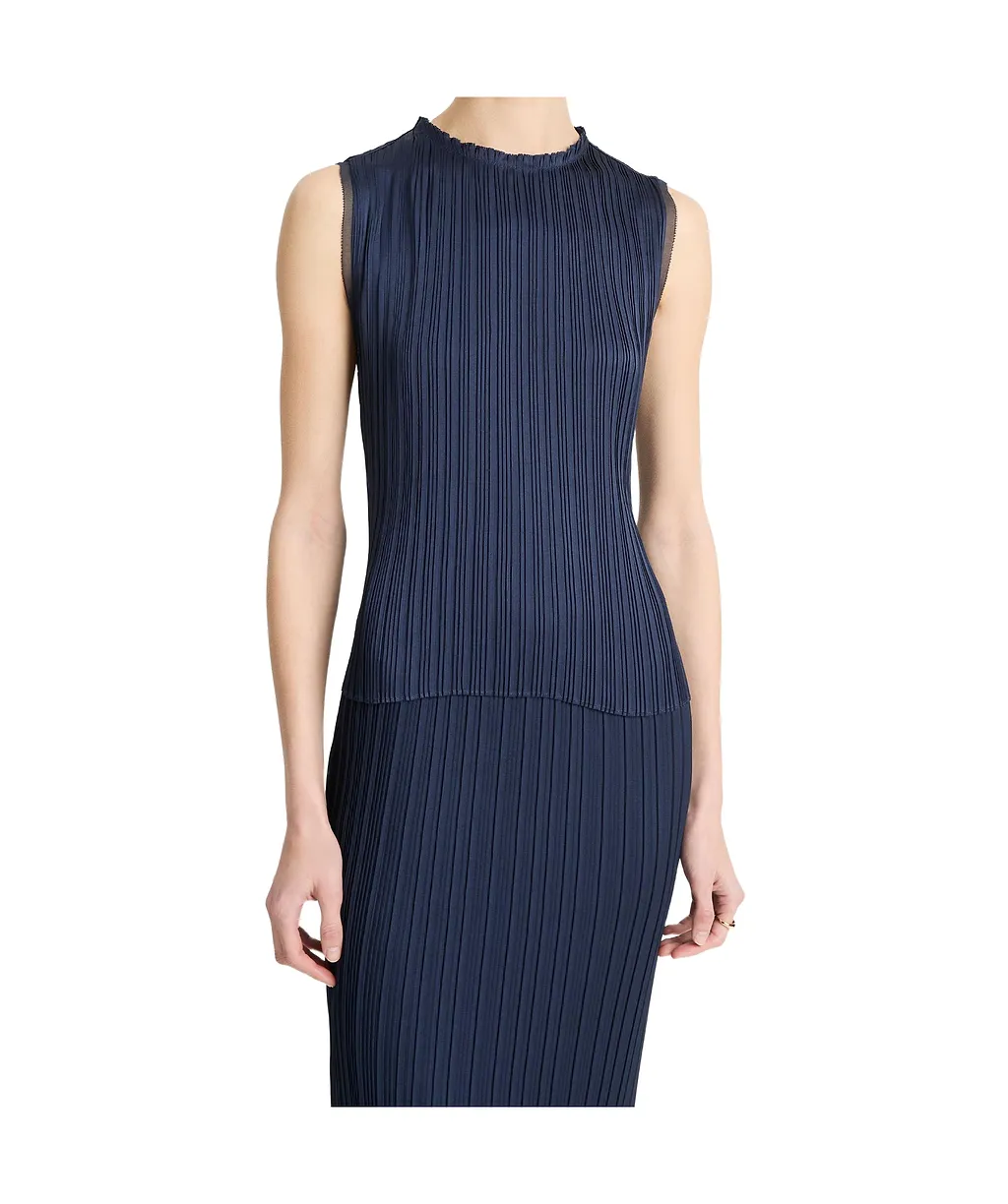 Pleated Sleeveless Top