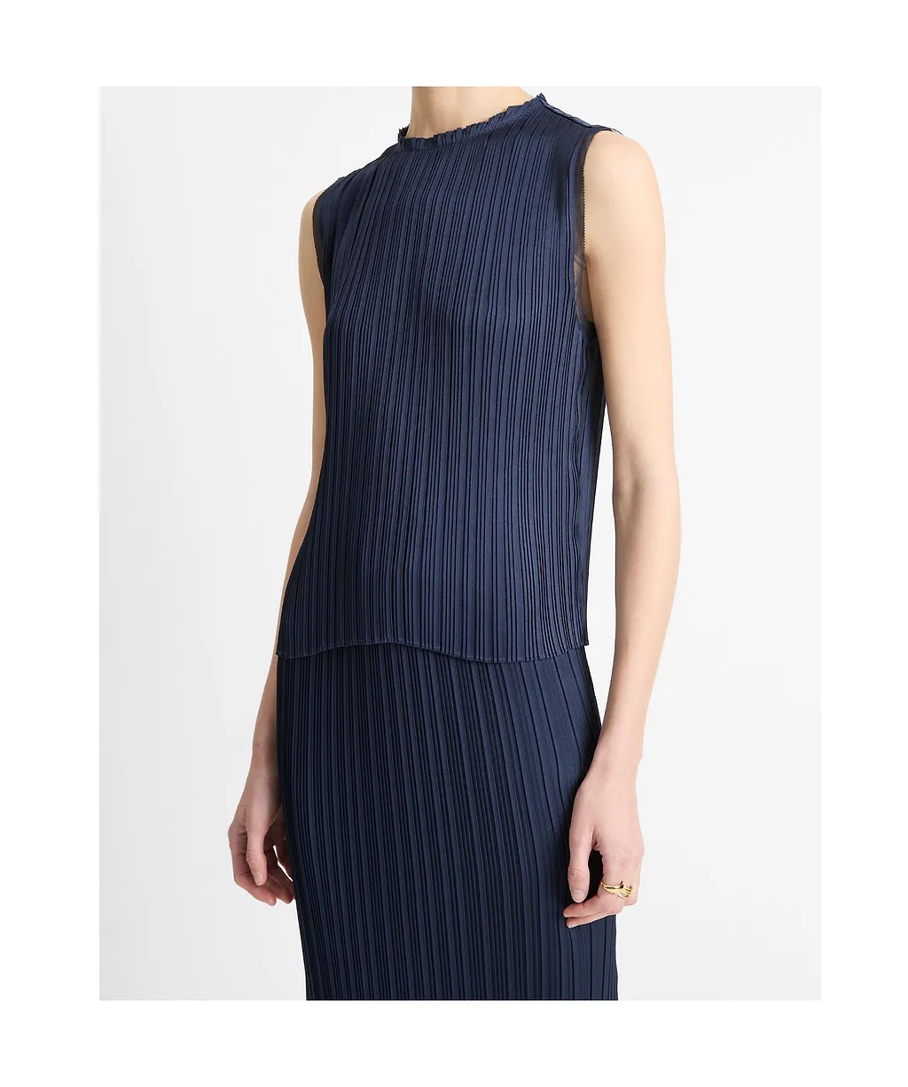Pleated Sleeveless Top