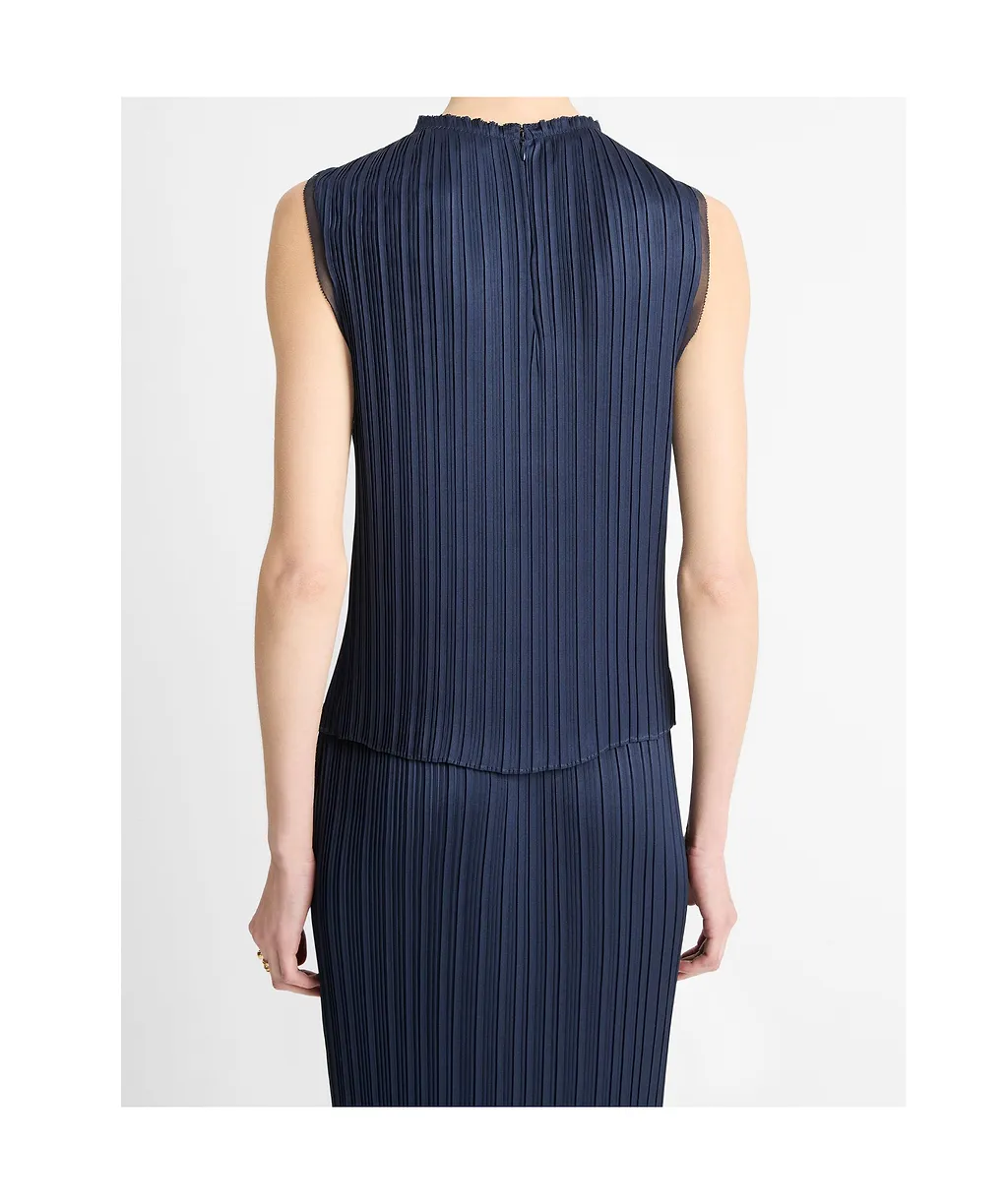 Pleated Sleeveless Top