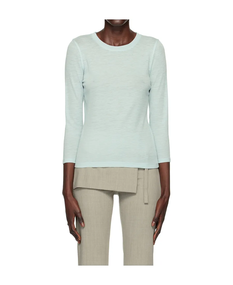 Round-Necked Long-Sleeved Wool Sweater