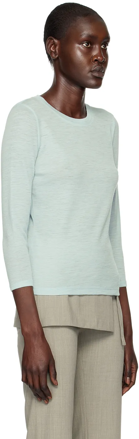 Round-Necked Long-Sleeved Wool Sweater