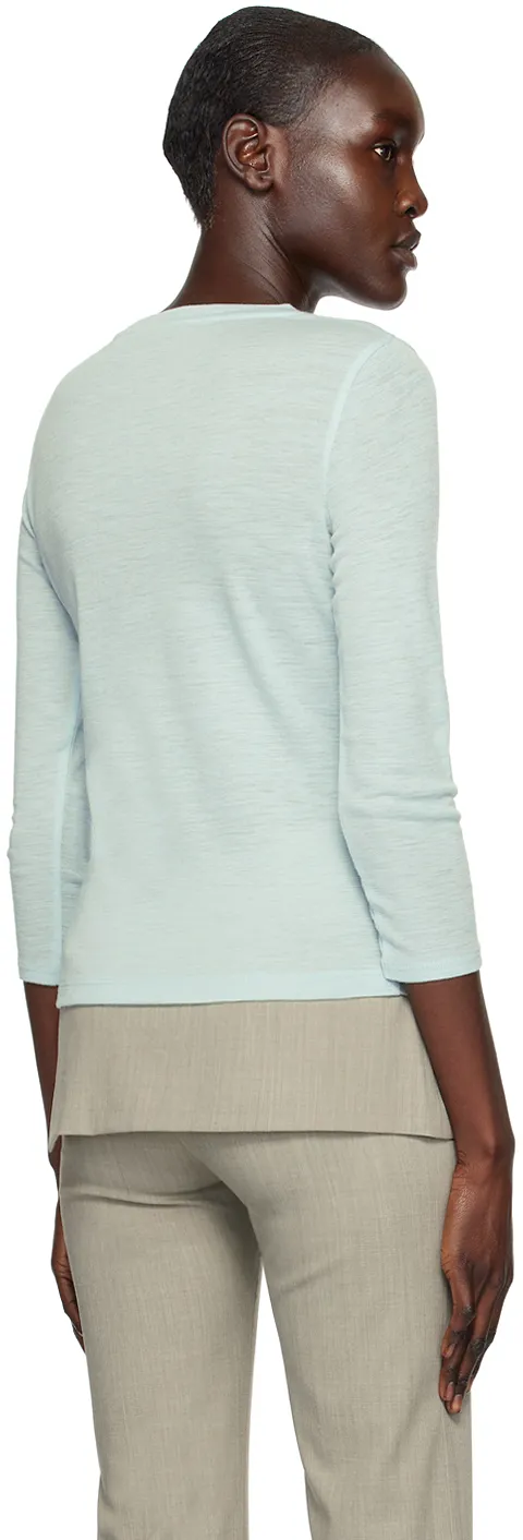 Round-Necked Long-Sleeved Wool Sweater