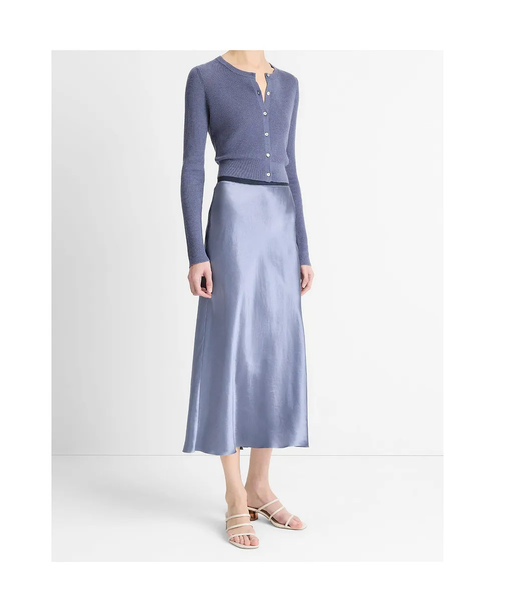 Satin Bias Midi Skirt