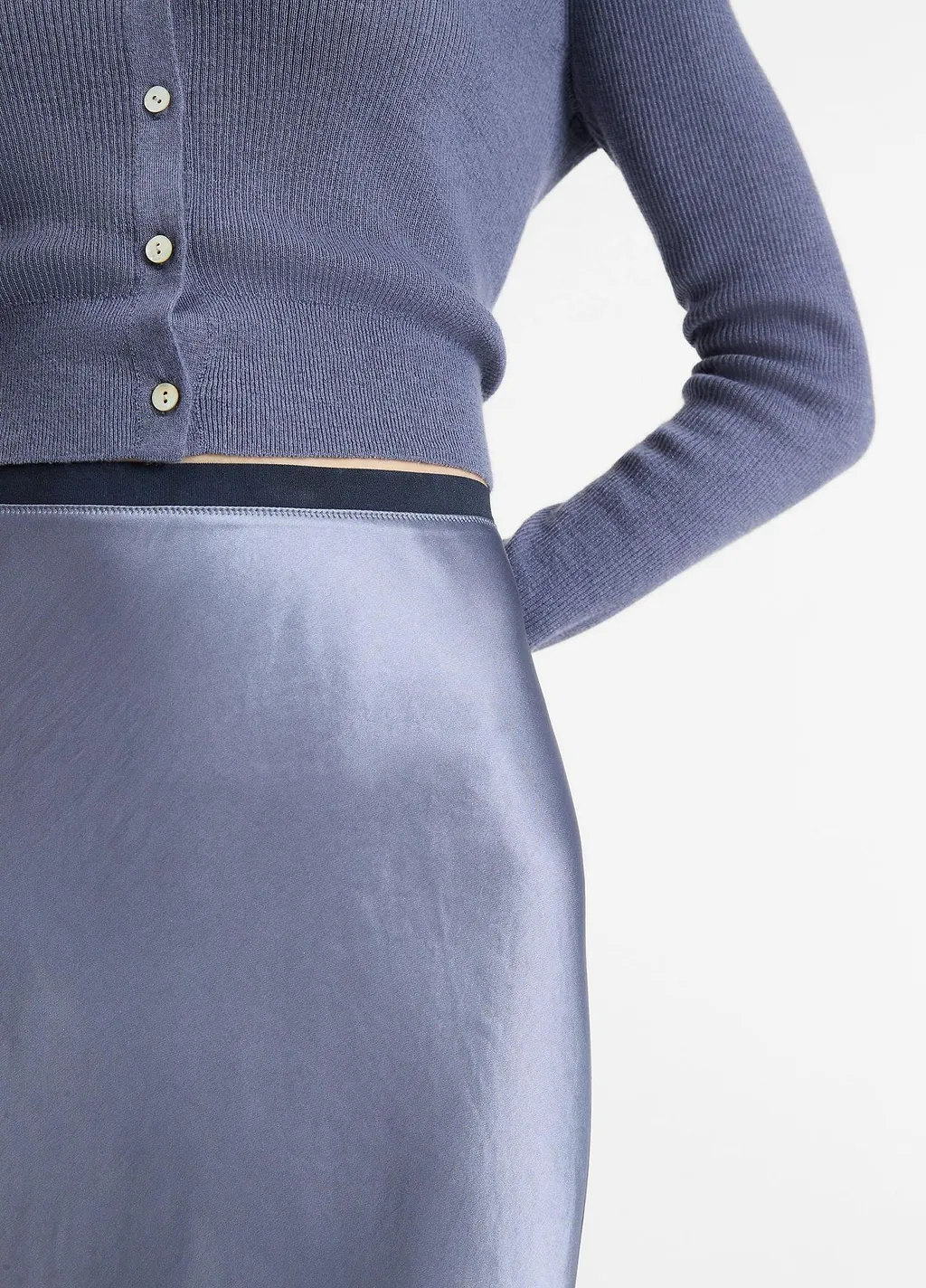 Satin Bias Midi Skirt