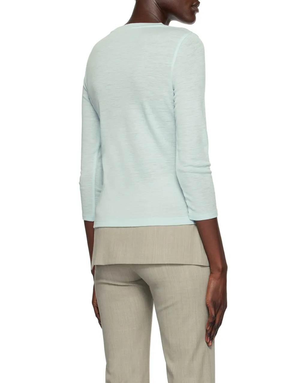 Round-Necked Long-Sleeved Wool Sweater