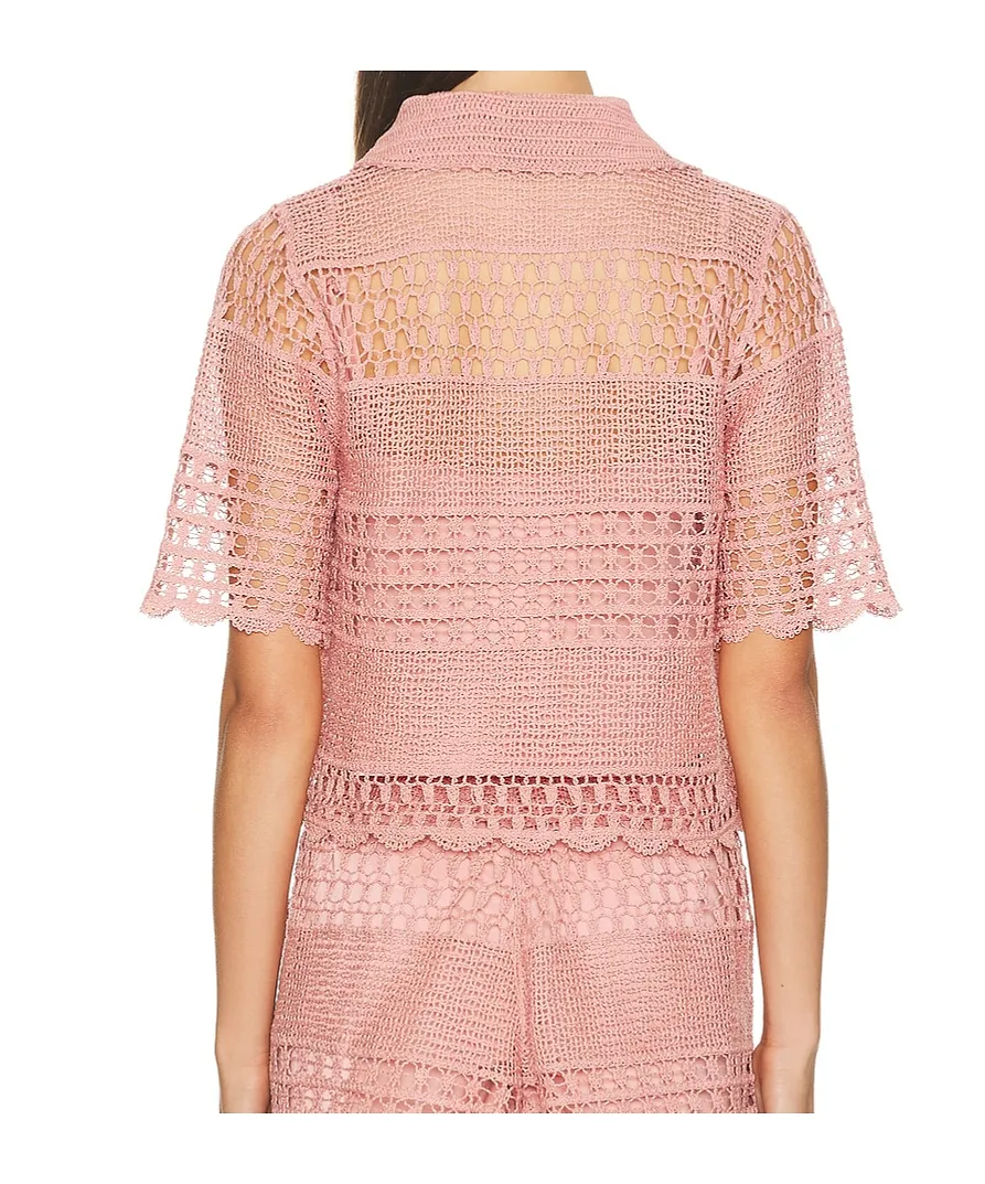 Zimmermann Wanderlust Sun Short Sleeve Crochet Top
