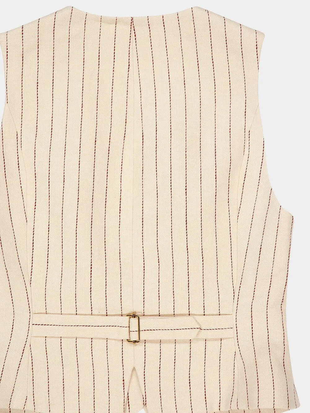 Pinstripe Button Vest
