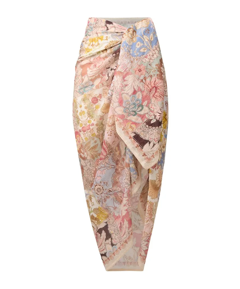 Zimmermann Wrap Printed Skirt