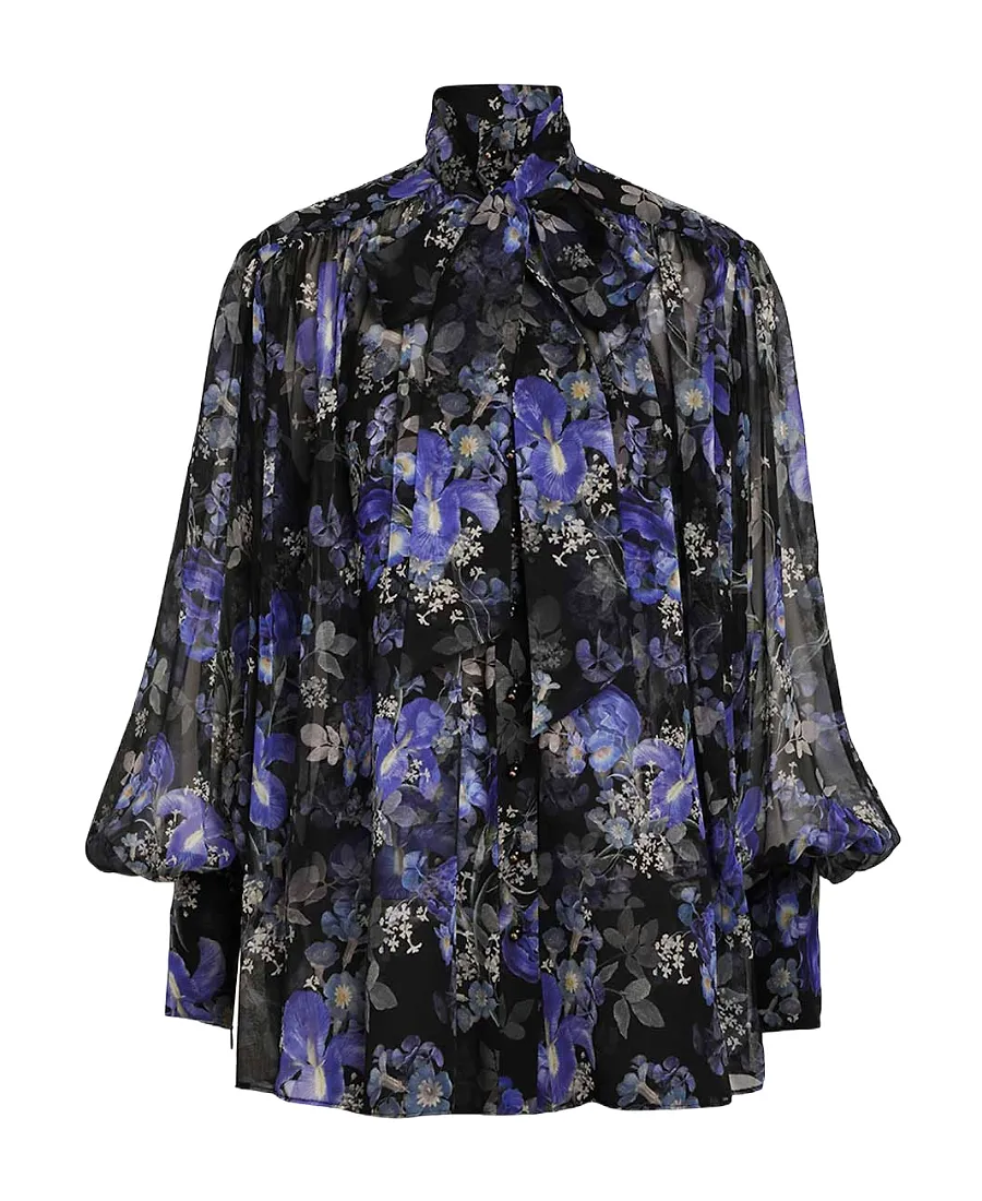Zimmermann Floral Printed High Neck Blouse