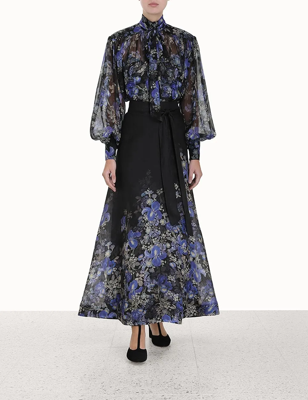 Zimmermann Floral Printed High Neck Blouse
