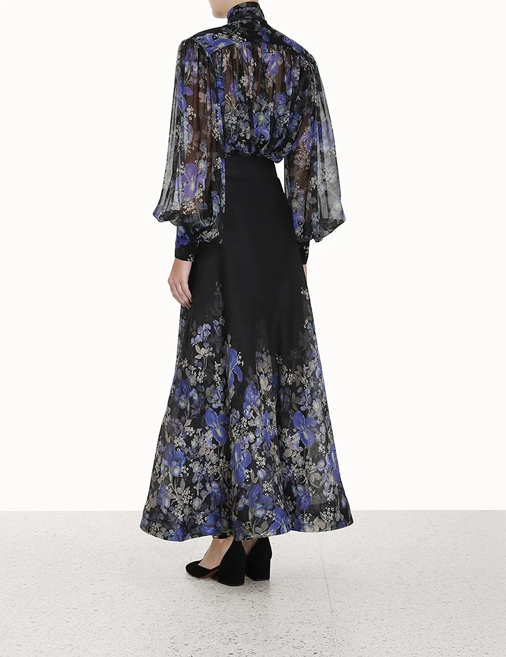 Zimmermann Floral Printed High Neck Blouse