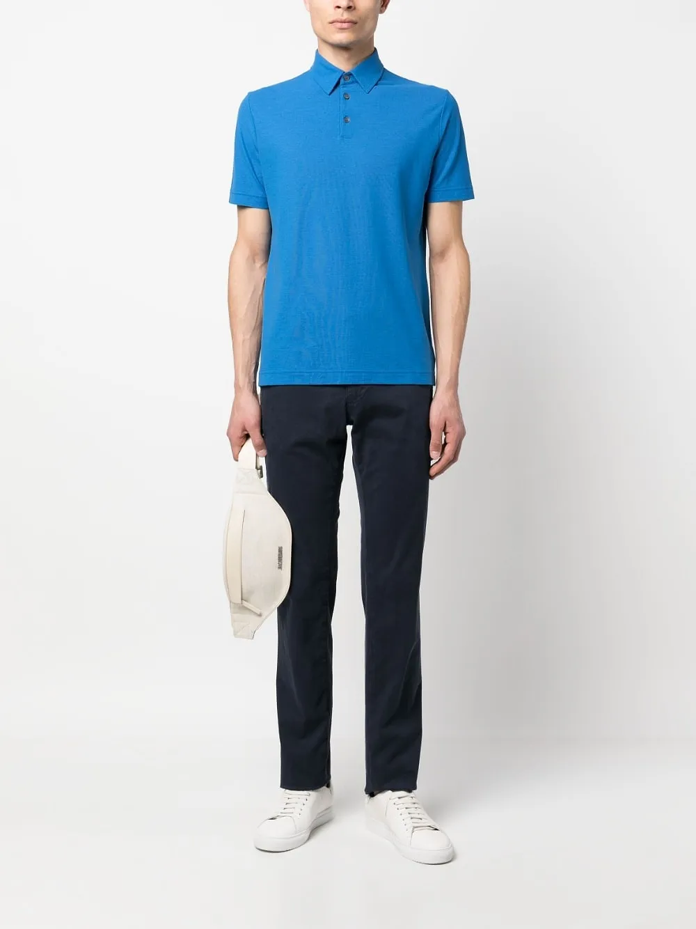 Zanone Short-Sleeved Straight-Hem Polo Shirt