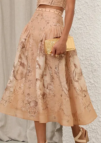 Rebellion Printed Midi Skirt