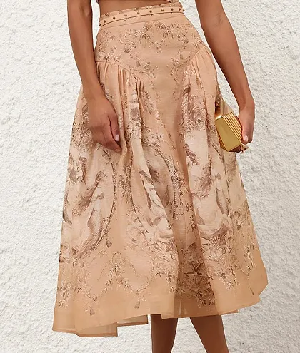 Rebellion Printed Midi Skirt