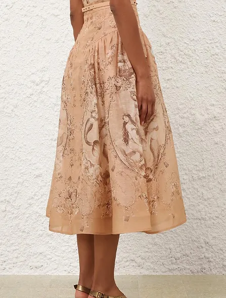 Rebellion Printed Midi Skirt