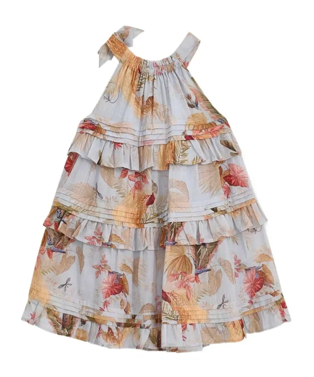 Ruffled Floral-Print Dress