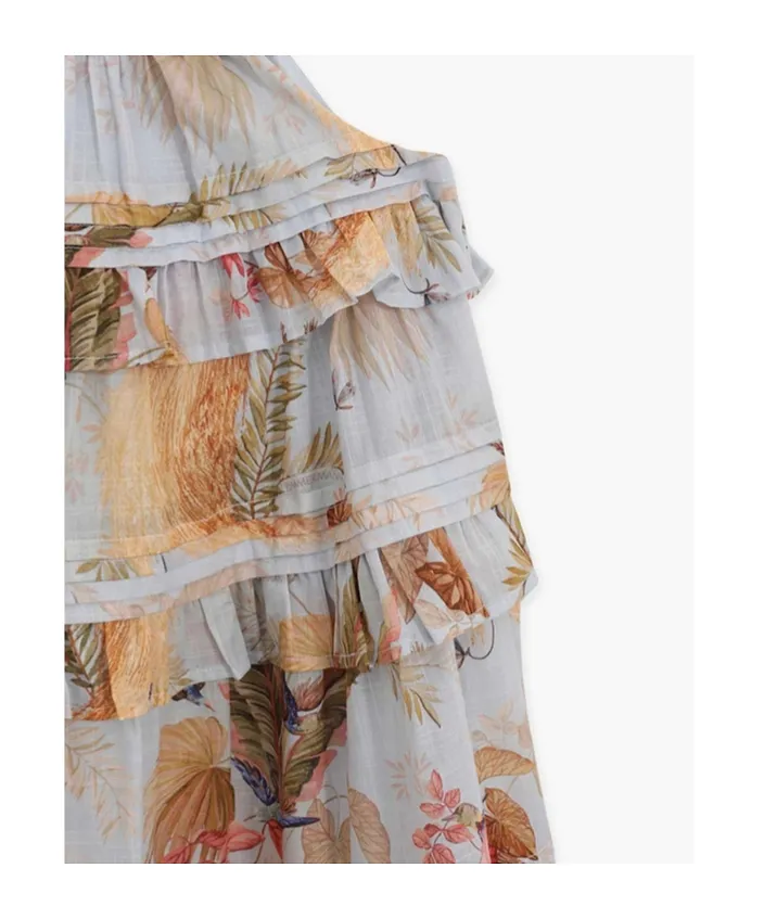 Ruffled Floral-Print Dress