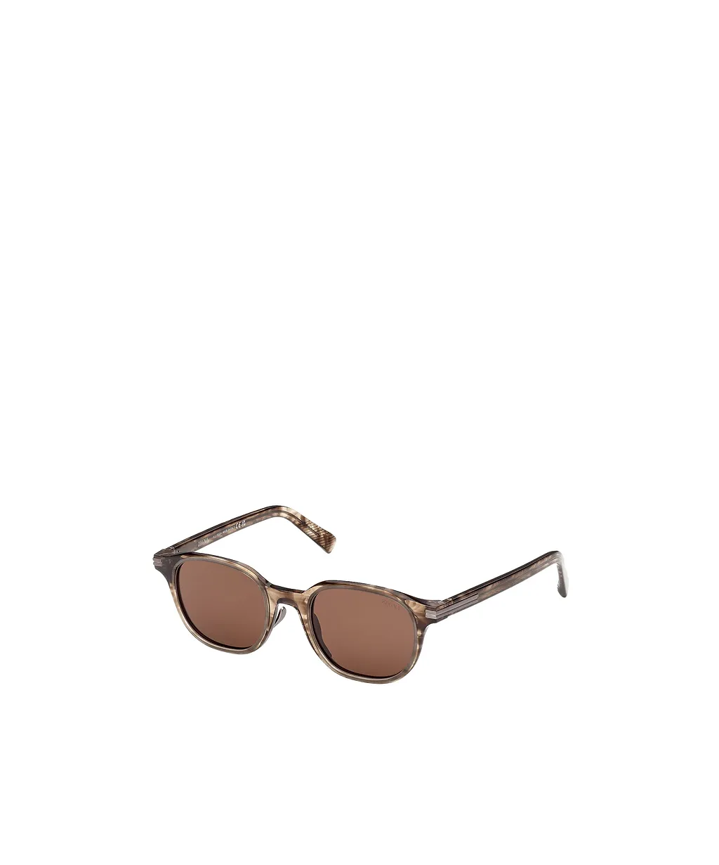 Zegna Geometric Frame Sunglasses