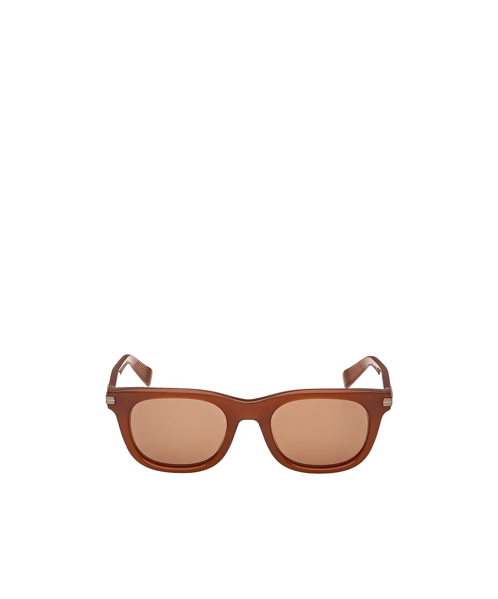 Zegna Rectangular Frame Sunglasses