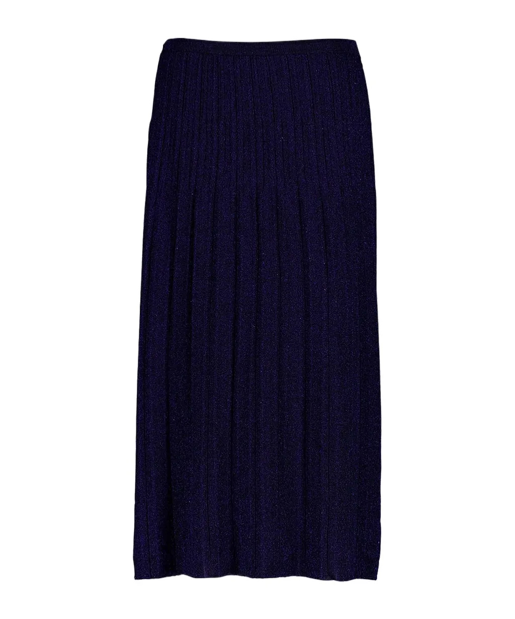 Ribbed Lurex Midi Skirt
