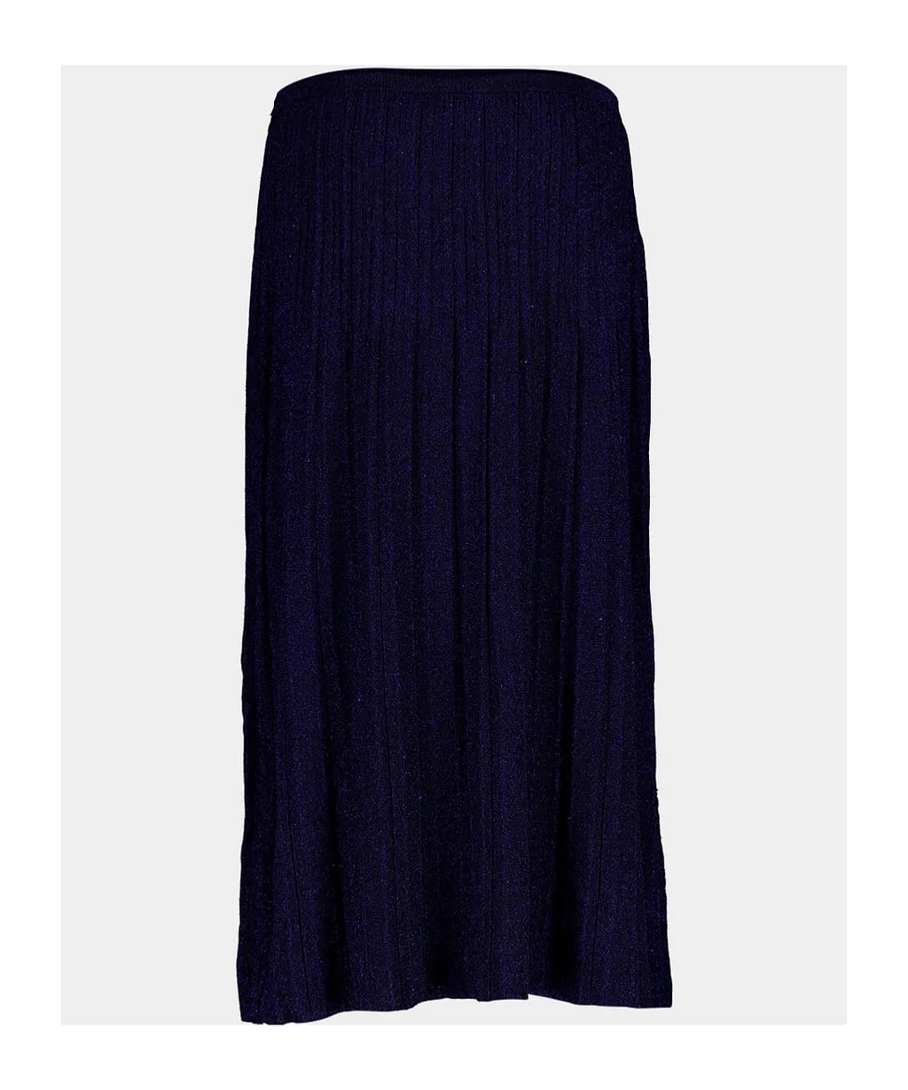 Ribbed Lurex Midi Skirt