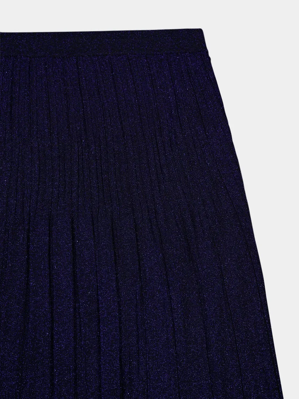 Ribbed Lurex Midi Skirt