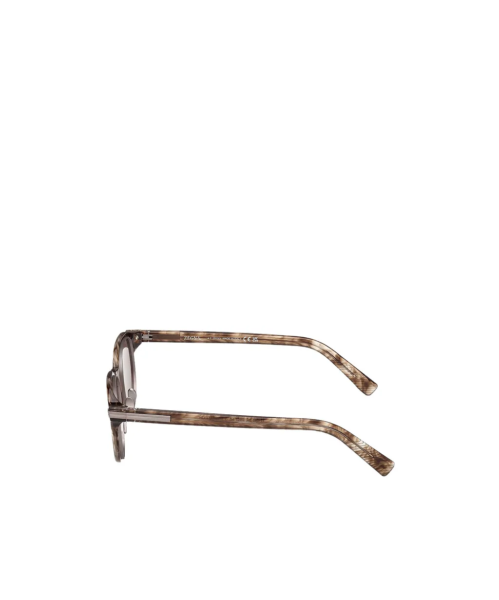 Zegna Geometric Frame Sunglasses