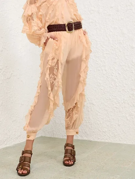 Ruffled Lace Trousers
