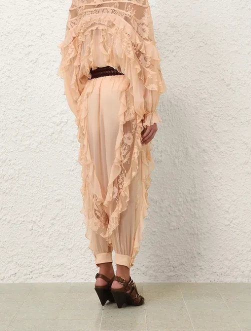 Ruffled Lace Trousers