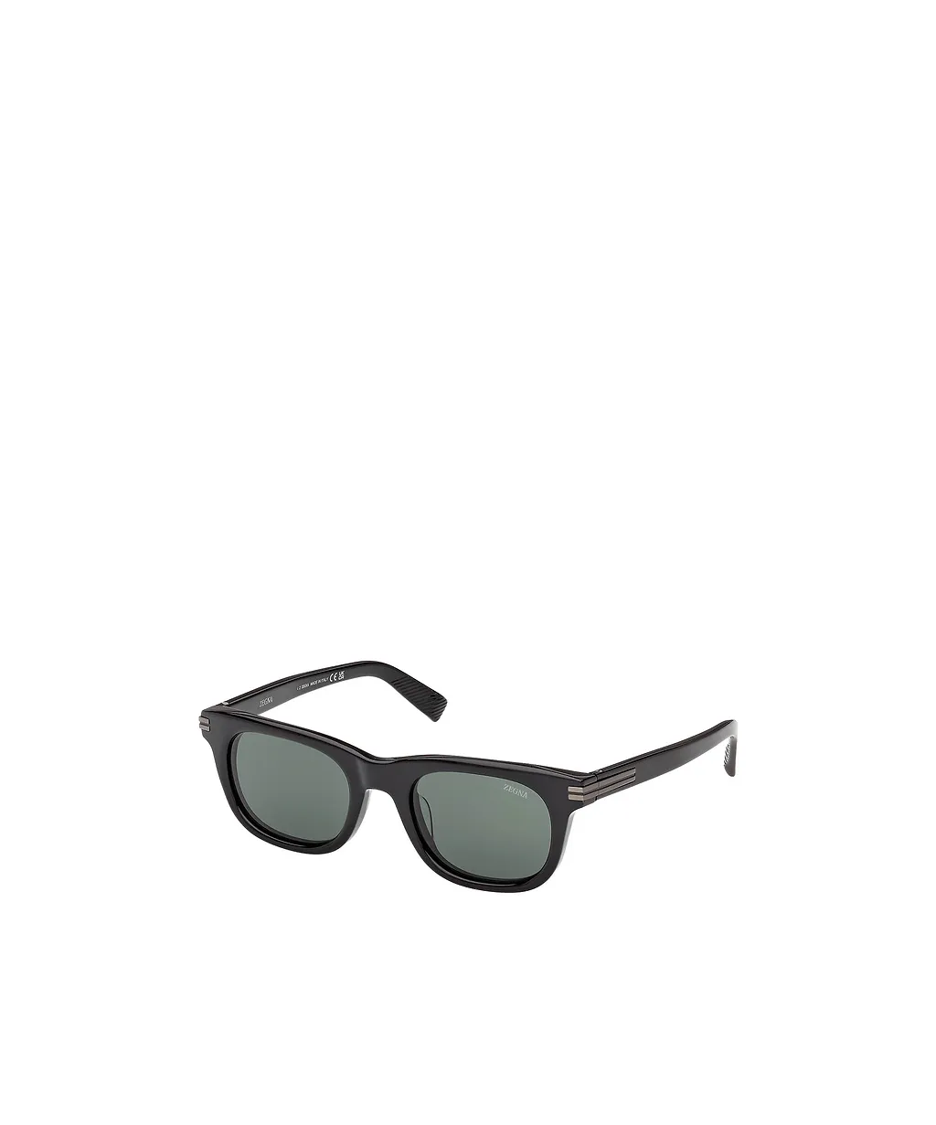 Zegna Rectangular Frame Sunglasses