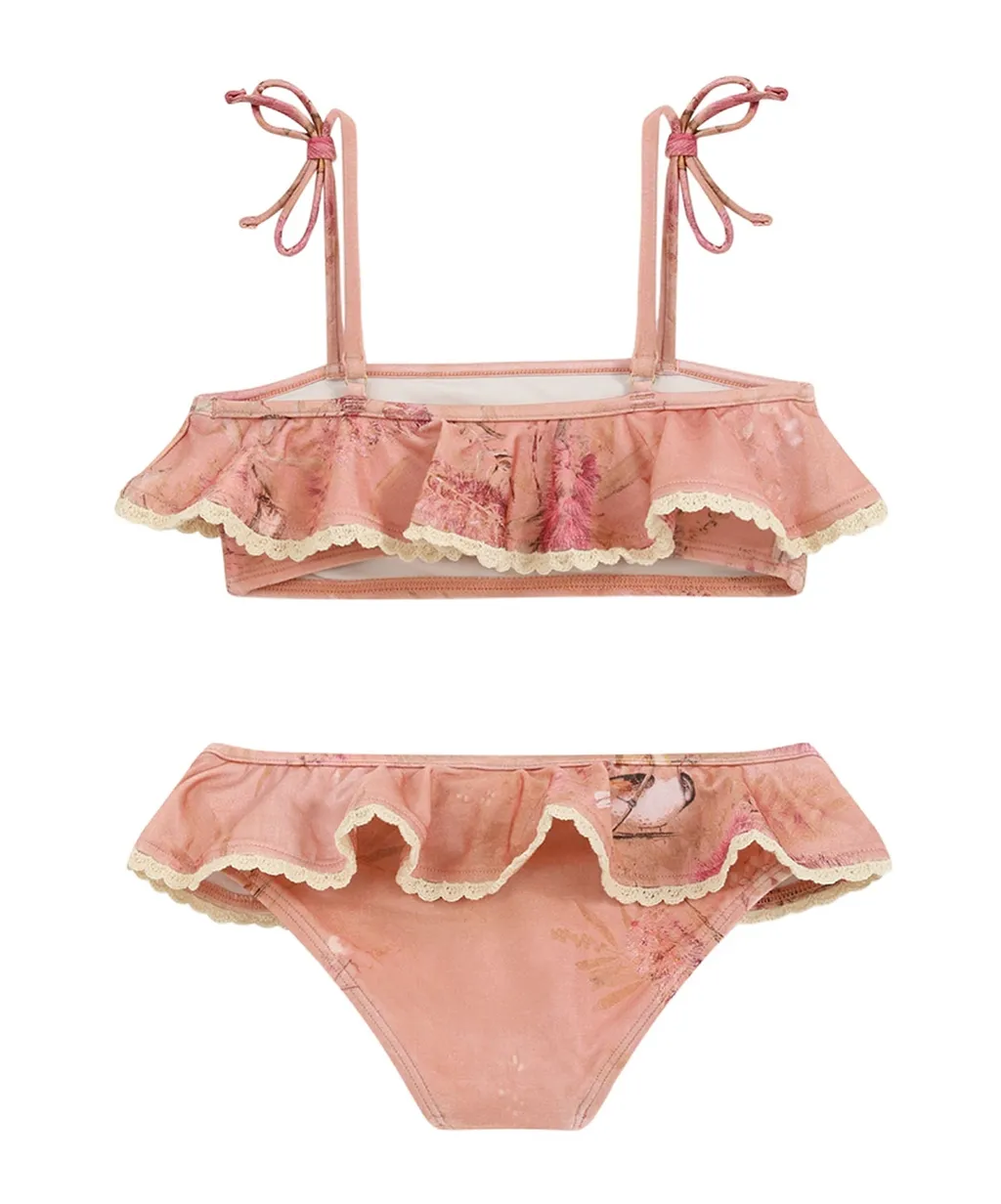 Ruffled Floral Print Bikini