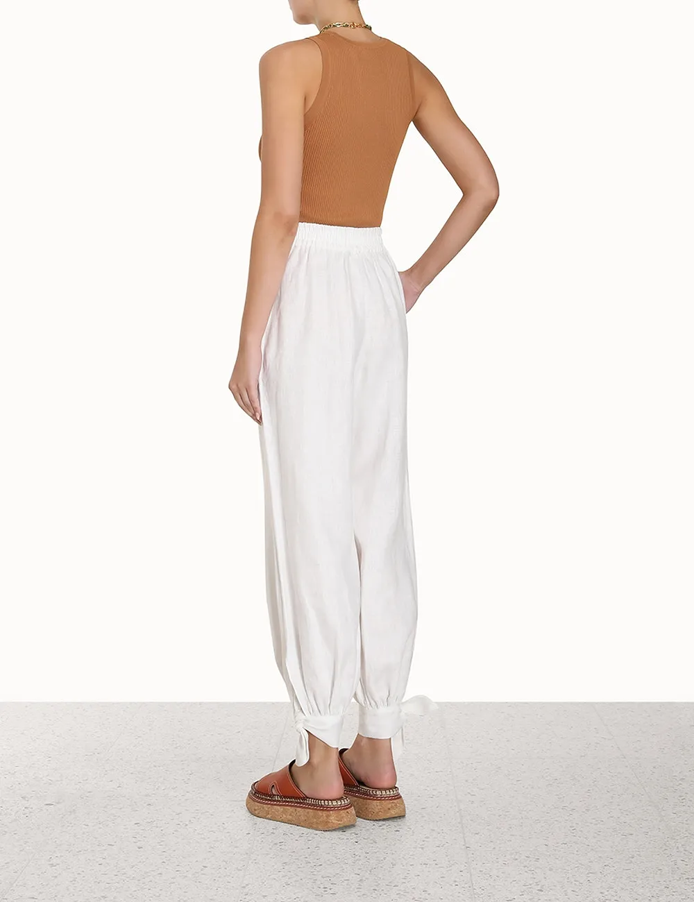 Wide-Leg Linen Trousers