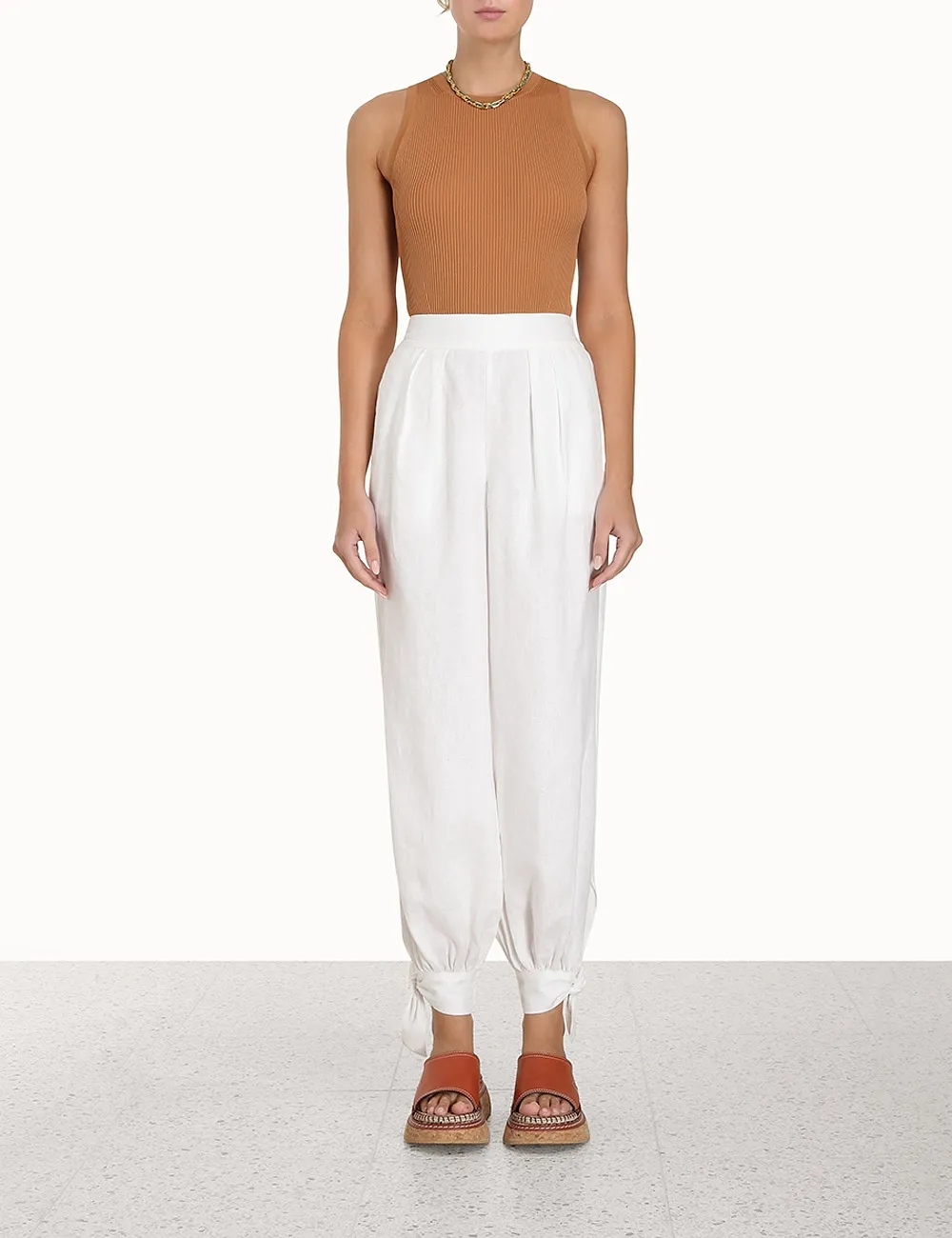 Wide-Leg Linen Trousers