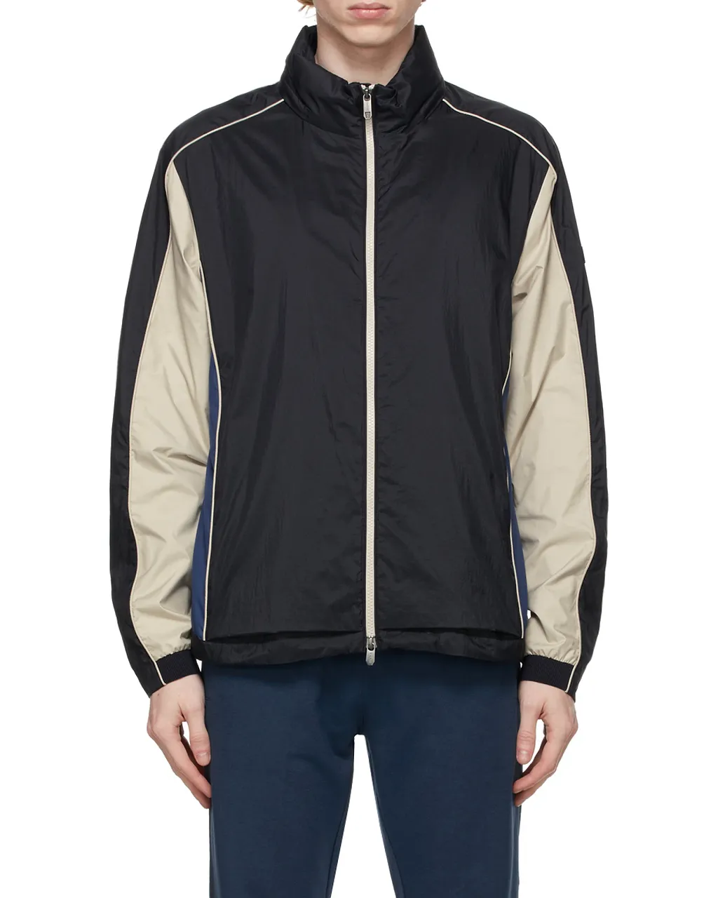 Panelled Zipped Hooded Jacket