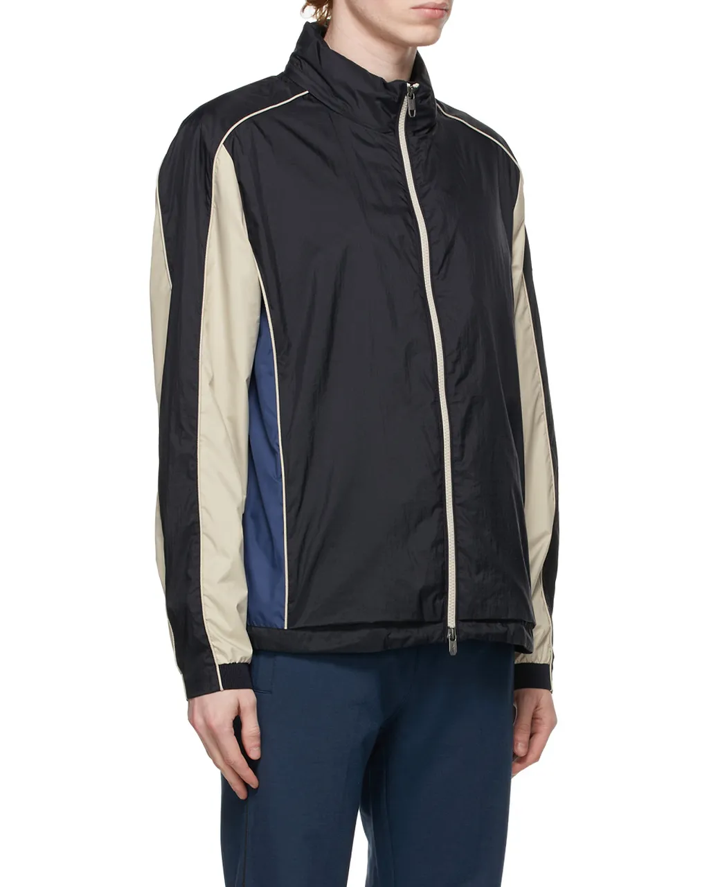 Panelled Zipped Hooded Jacket